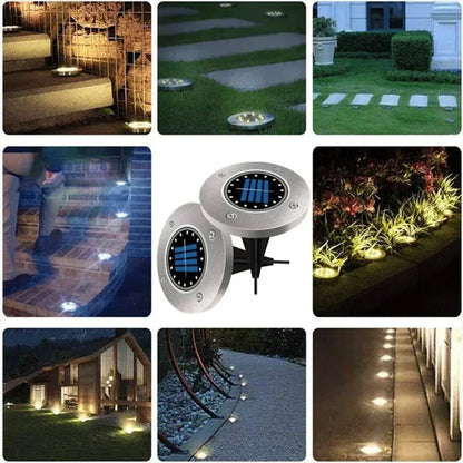 1/4/8Pcs Solar Lights Outdoor 8/20LEDs Disk Underground