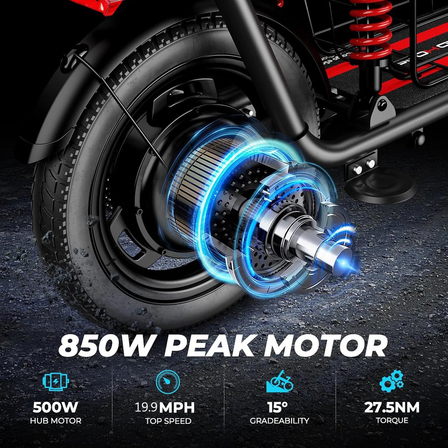 850W peak adult electric scooter,25 miles