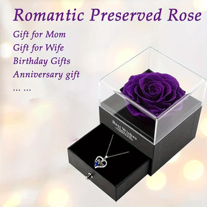 Luxury Soap Rose Gift Box with Purple Rose & "MOM I Love You"