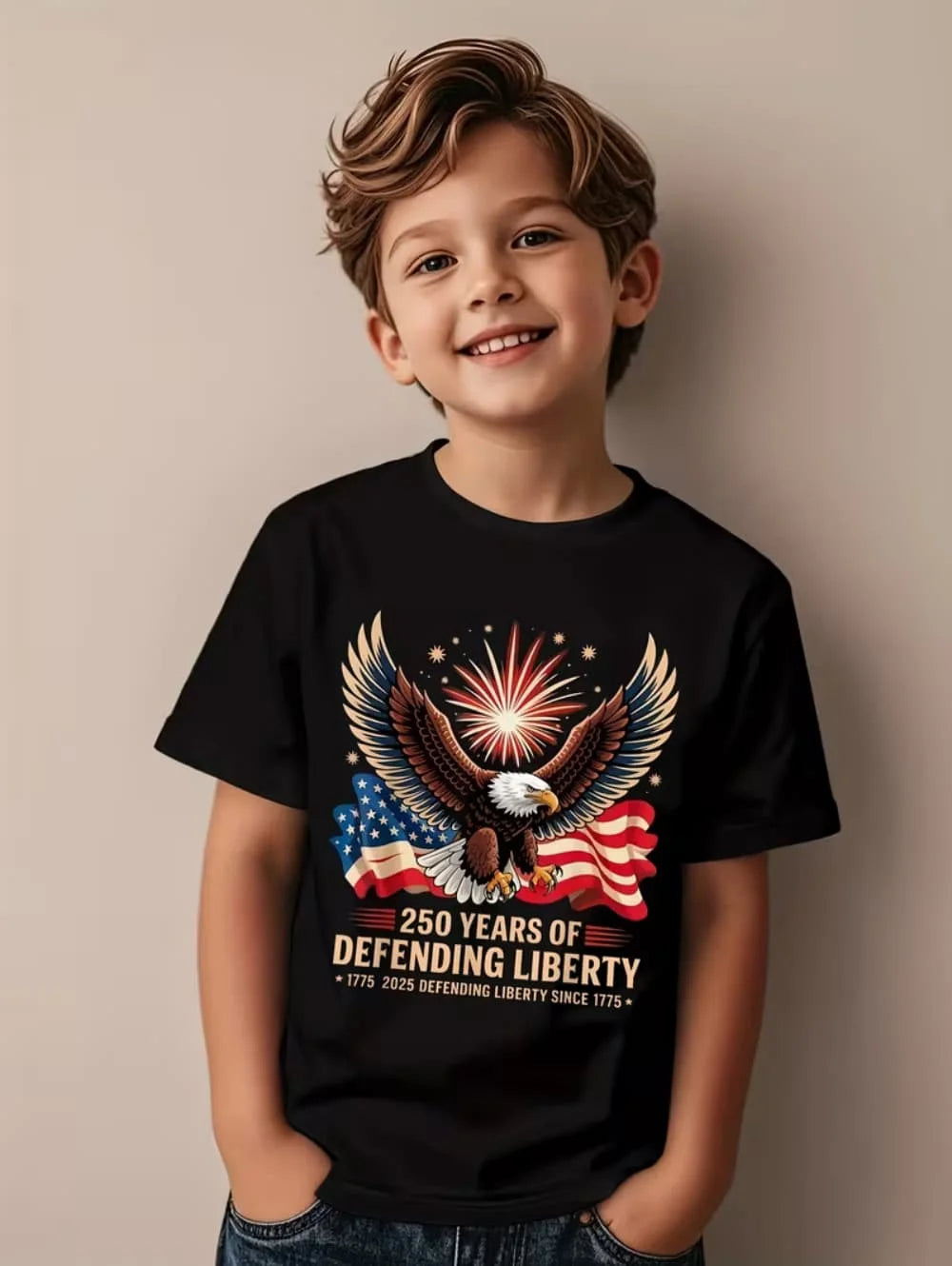 T-Shirt for Kids America 250th Birthday Eagle Flag 250 Years
