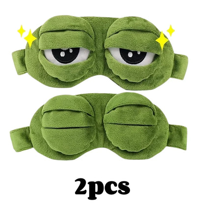 3D Sad Frog Sleep Mask Natural Sleeping Eyeshade