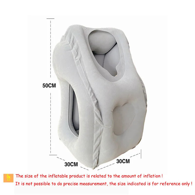New Pattern Inflatable Travel Pillow Portable Chin Support Neck Pillow