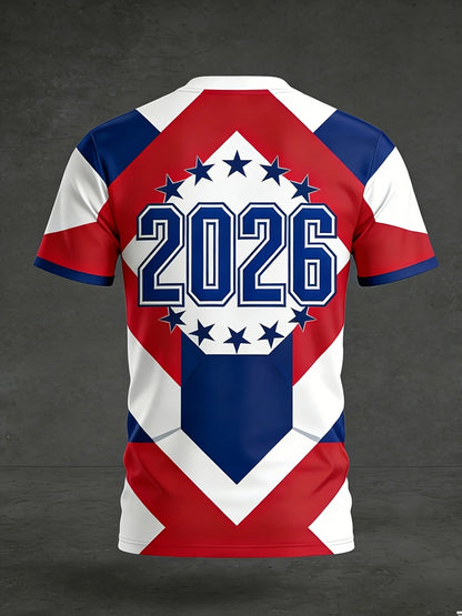2026 USA Soccer T Shirt 3D Print American Flag Football