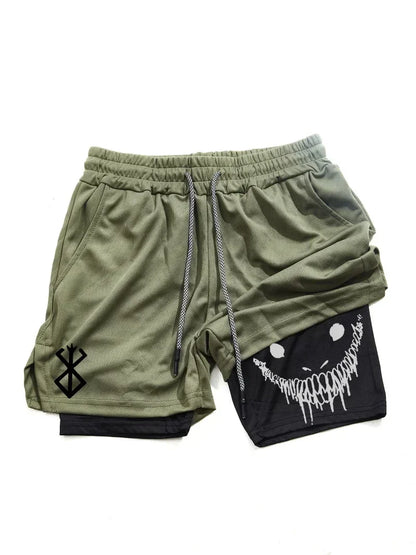 Berserk- Men's 2-in-1 sports shorts, running