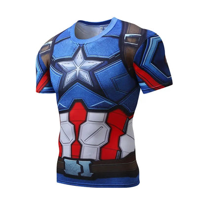 Marvel T Shirt Avengers Spiderman Iron Man Black