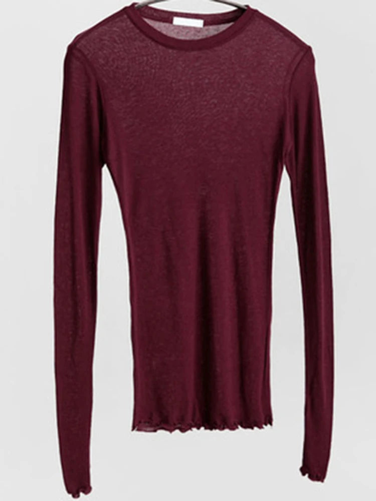 High Quality Plain T Shirt Women  Elastic Basic T-shirts