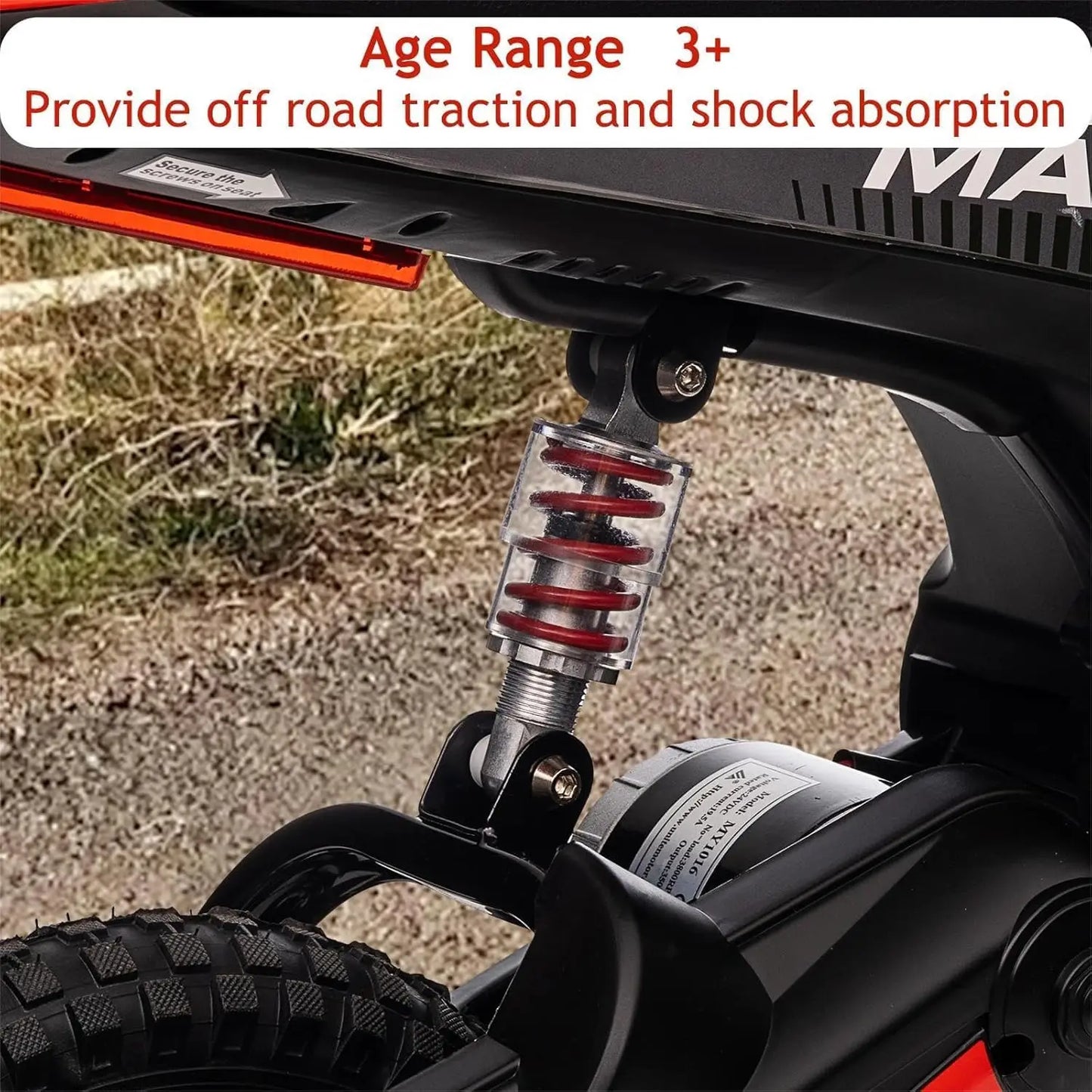 Ride On Motorcycle for Kids Electric Dirt Bike 24-Volt 350-Watt
