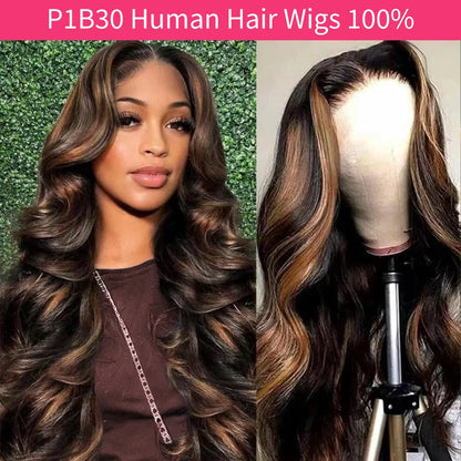 P1B30 Highlight Body Wave Human Hair Wigs 100%Human Hair Quality