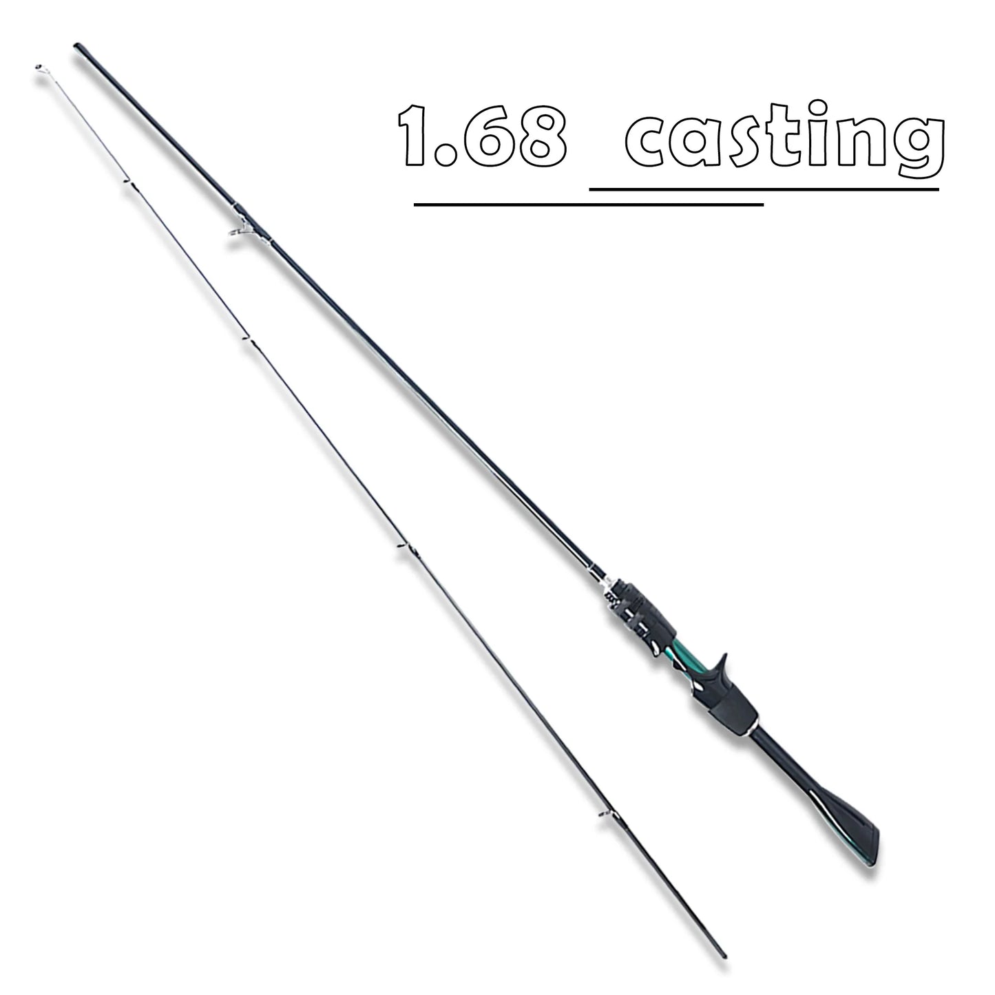 High-Carbon Fiber Ultra-Light and Ultra-Fast Adjustable Lure Rod 1.68m 1.8m 1.98m Solid Carbon Fiber Rod Tip Lightweight, Strong and Durable Quick Response Special-Shaped Handle Piano Paint Finish Korean Sic Ceramic Ring with