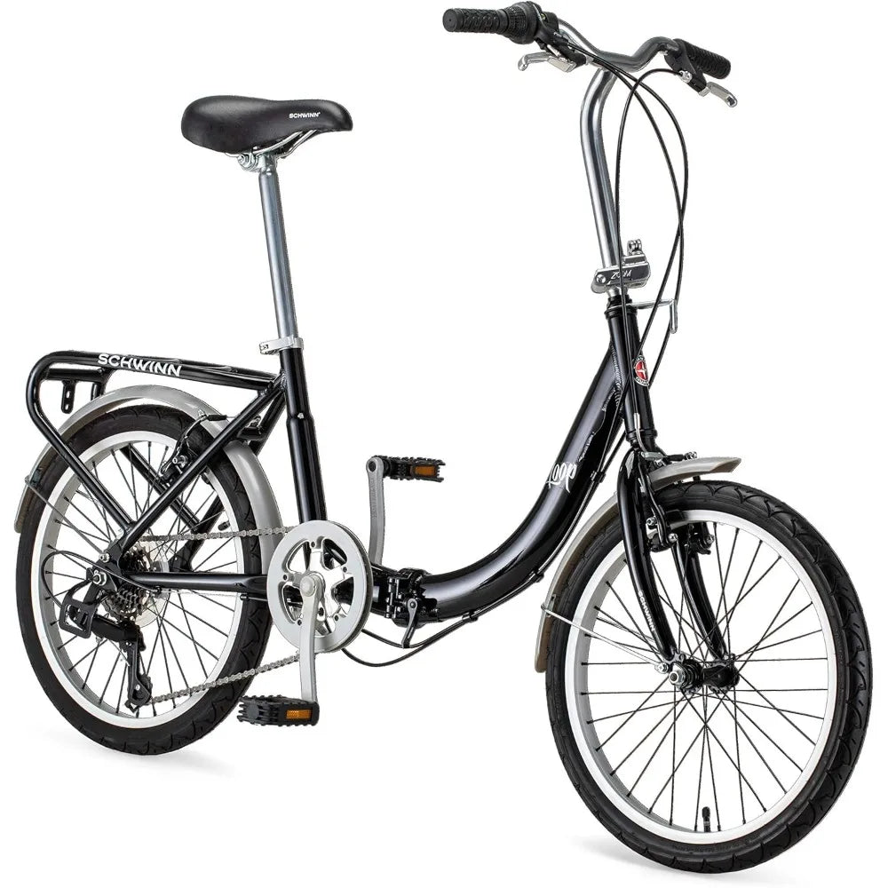 Loop Folding Bike, Black, Titanium or White, 20 Inch Bike for Adults