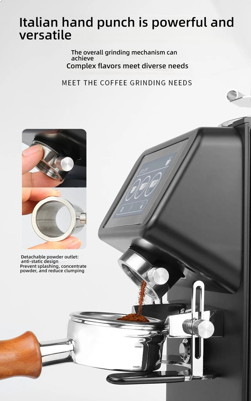 CAFOVO G490F 90mm Titanium Flat Burr Coffee Grinder Touch Screen 600W