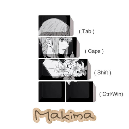 Makima Anime Keycaps Cartoon 129 Keys PBT Keycap Chreey Keycaps