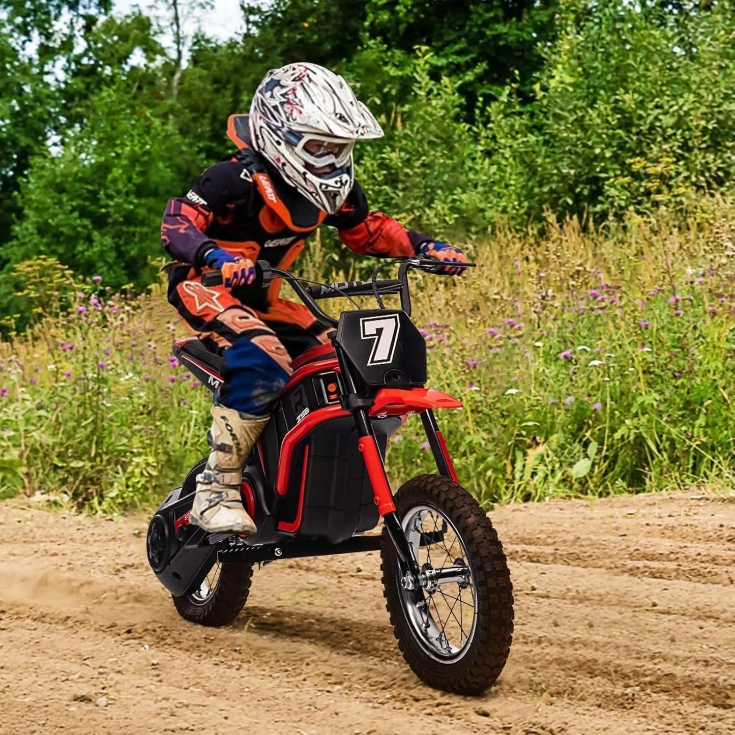 Ride On Motorcycle for Kids Electric Dirt Bike 24-Volt 350-Watt