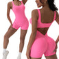 1PCS Backless Yoga Suit U Neck Sleeveless Sports Jumpsuit Solid Colour