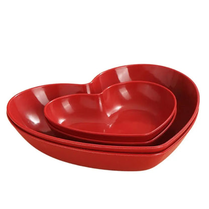 5/10Pcs Multi-Purpose Plastic Red Love Plate Heart-shaped Creative Love Fruit Plate Durable Reusable Snack Love Tray Cake Plate