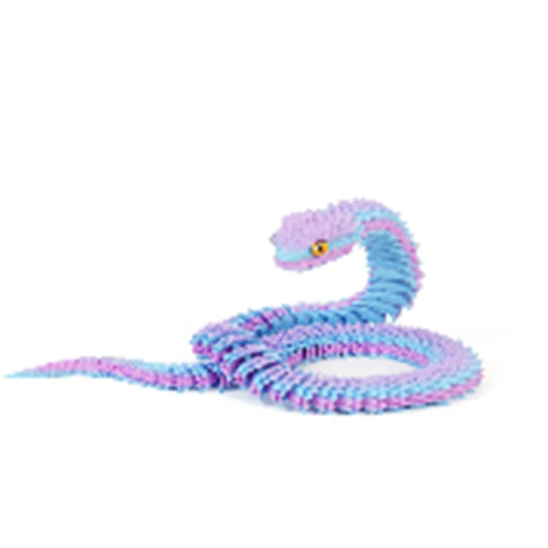 3D Printed Snake Decoration Colorful Model 3D