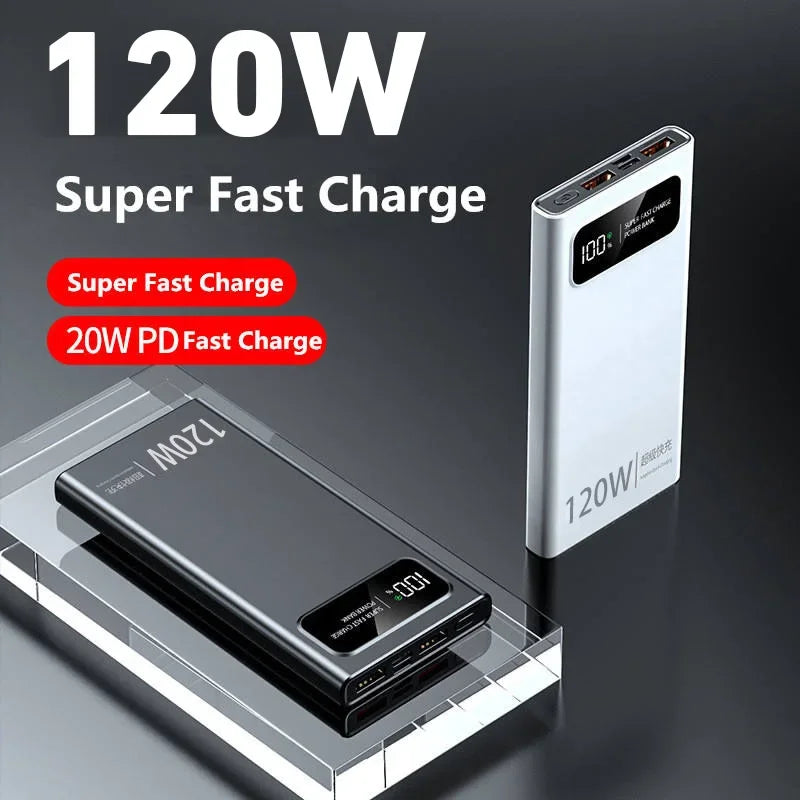 Power Bank 120W Super Fast Charging Battery High Capacity Digital