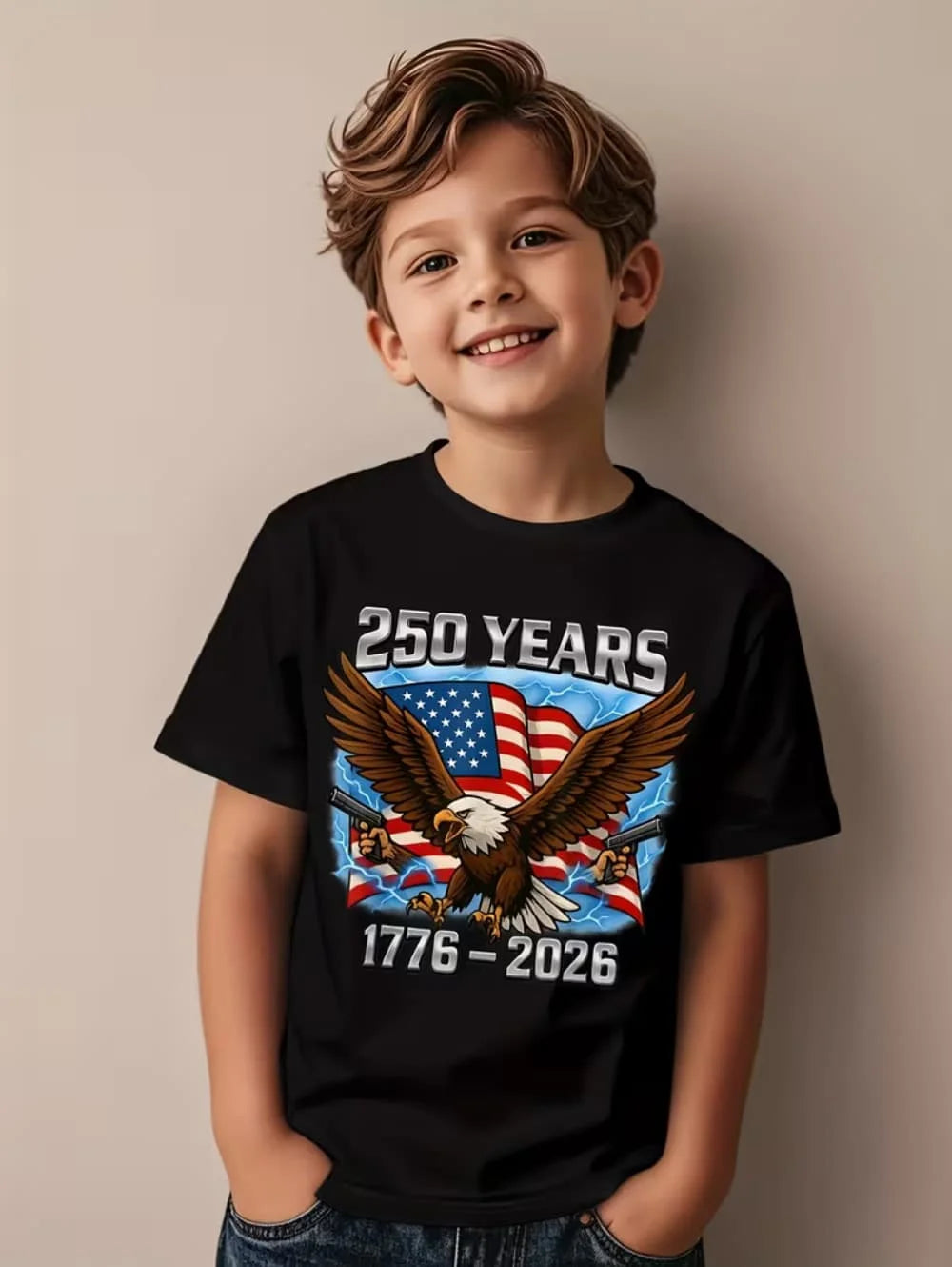 T-Shirt for Kids America 250th Birthday Eagle Flag 250 Years