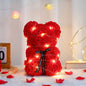25cm Artificial Teddy Rose Flower Bear with Box Romantic Valentines Day