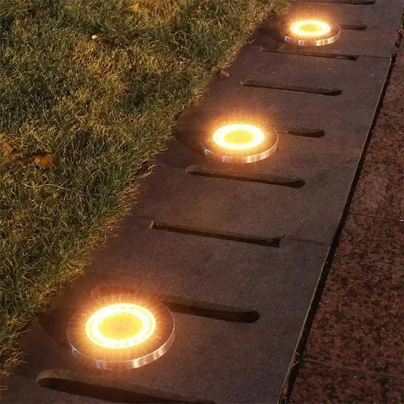 1/4/8Pcs Solar Lights Outdoor 8/20LEDs Disk Underground