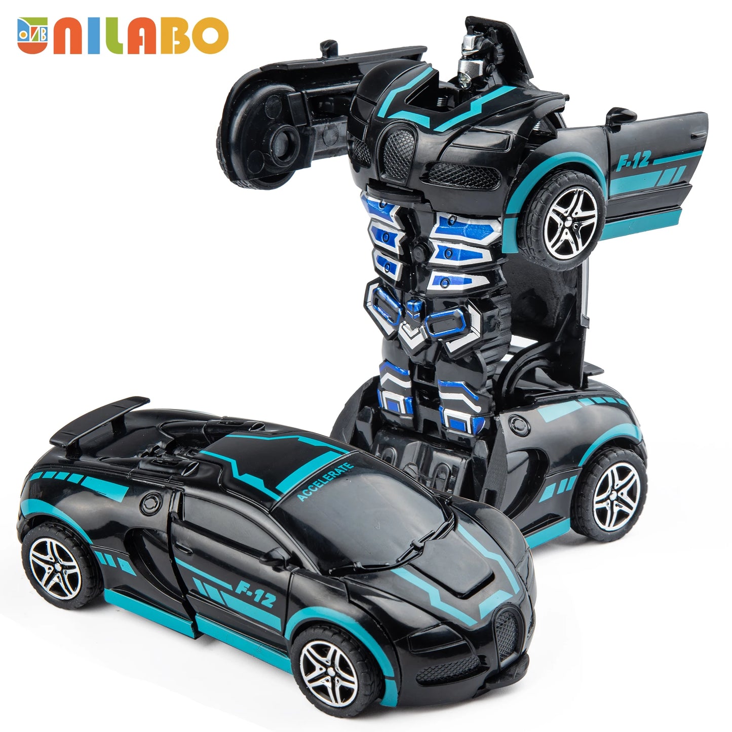 Transformable Robot Sports Car Toys, No Batteries, Educational Kids Gift,