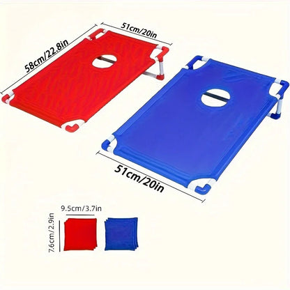 2 Game Boards + 6 Bean Bags Portable Artificial Jade Cornhole,