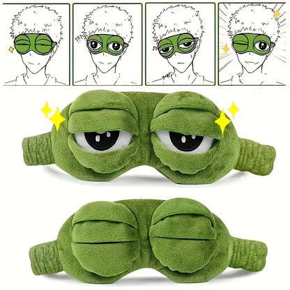 3D Sad Frog Sleep Mask Natural Sleeping Eyeshade
