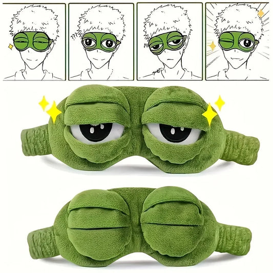 3D Sad Frog Sleep Mask Natural Sleeping Eyeshade