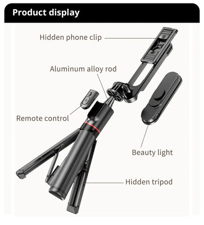 Wireless Selfie Stick Tripods Stand Foldable Monopod