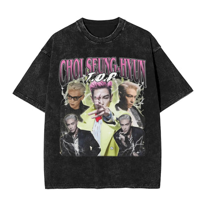 Harajuku Washed T Shirt Choi Seung Hyun T.O.P