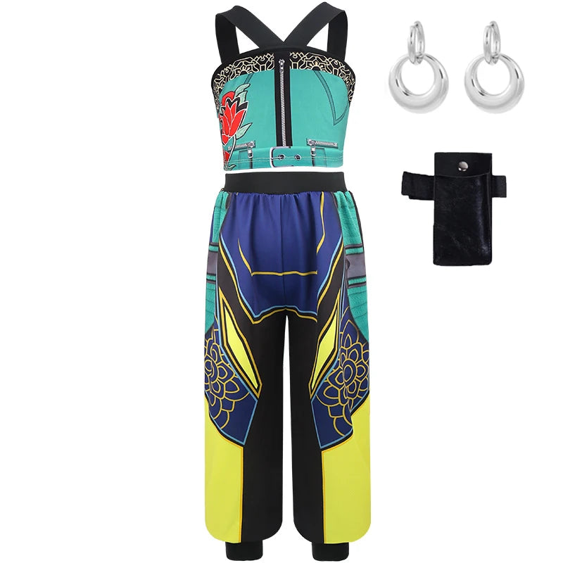 Girl Devil Hunter Pop Singer Embroidered Coat Top Shorts