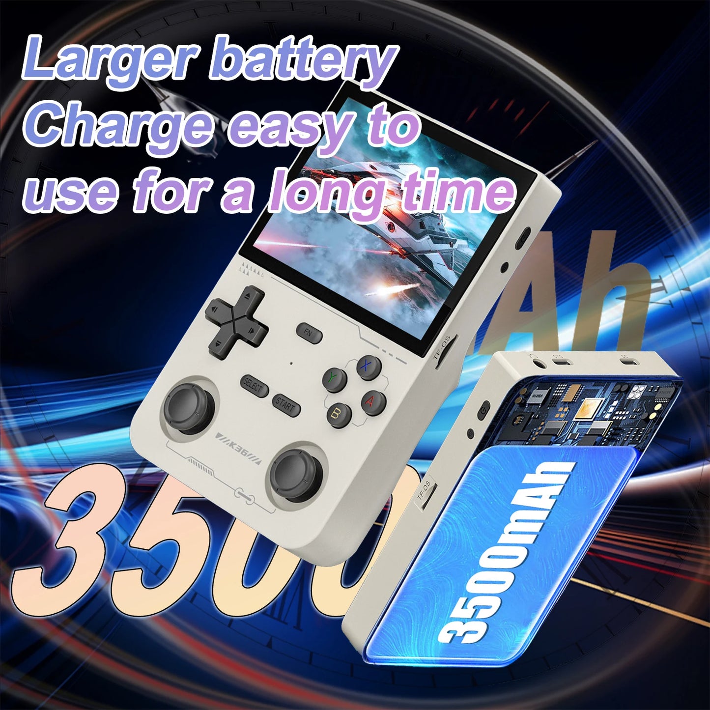 GAMINJA K36 Handheld Game Console 3.5Inch IPS 640x480 Screen Built