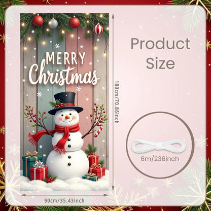 Christmas snowman Hanging Flag Door Banner