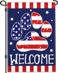 4th of July Patriotic Garden Flag Welcome Funny Dog