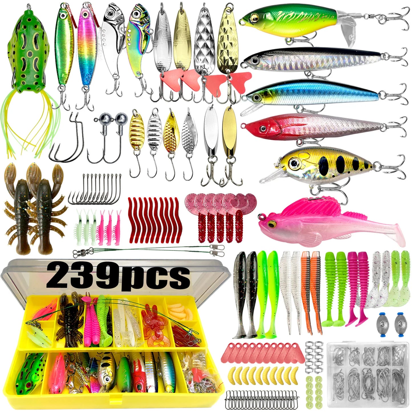 Fishing 83/133/193/239/409pcs Fishing Lure Kit For