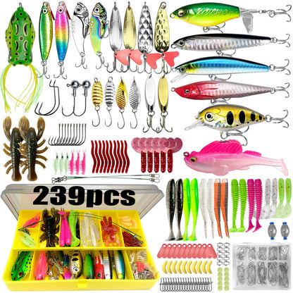 Fishing 83/133/193/239/409pcs Fishing Lure Kit For