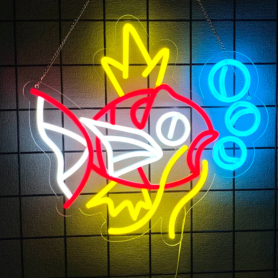 Fish Neon Sign,Animal  Art Led Light for Resturant