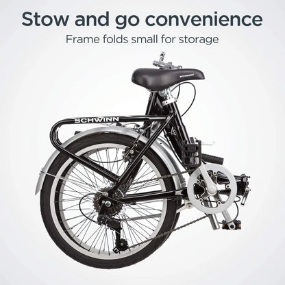 Loop Folding Bike, Black, Titanium or White, 20 Inch Bike for Adults