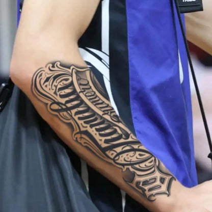 1Pc Handwritten Font Arm Waterproof Temporary Tattoo,