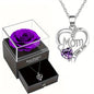 Luxury Soap Rose Gift Box with Purple Rose & "MOM I Love You"