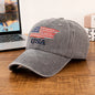 USA American Flag Embroidered Washed Cotton Baseball Cap