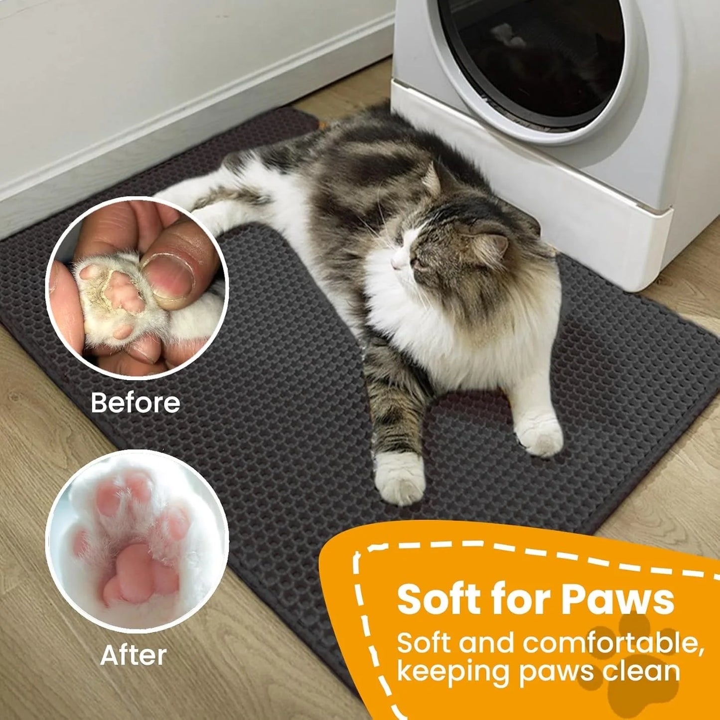 Cat Litter Mat Non Slip Big Pet Litter Box Filter Mat Double L