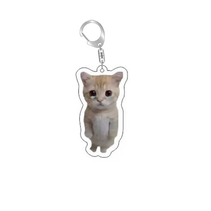 Funny Cat Memes Series Keychain Student Gift Bag Lanyard
