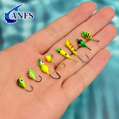 ANFS Ice Fishing Jigs 5pcs/40pcs Ice Fishing Lures, Walleye Jig