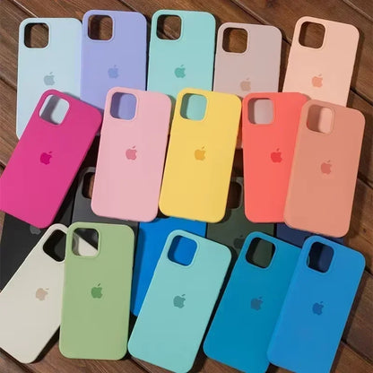 Original Silicone Case For iPhone 13 14 15 16 17 Pro