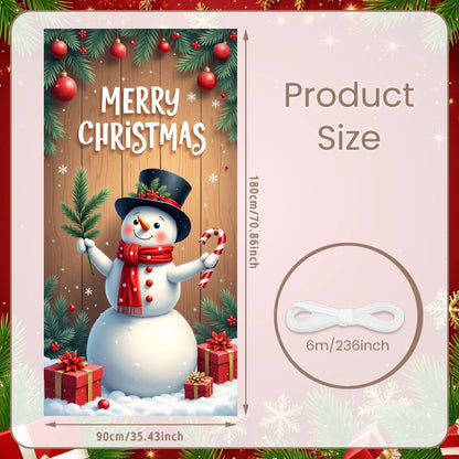 Christmas snowman Hanging Flag Door Banner