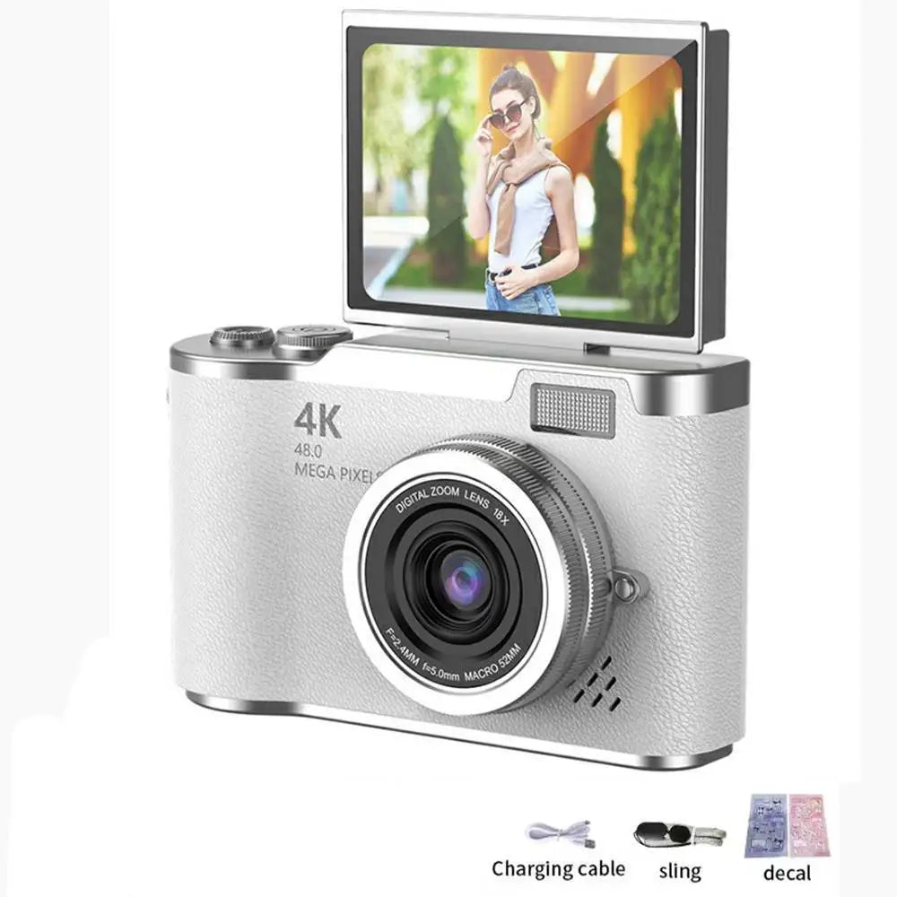 4K Digital Camera CCD 180° Flip Screen Selfie Camera