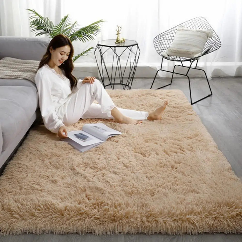 VIKAMA Tie-Dye Plush Carpet Living Room Decoration Soft Fluffy