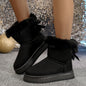 New Fashionable Bow Round Toe Elegant Snow Boots Winter