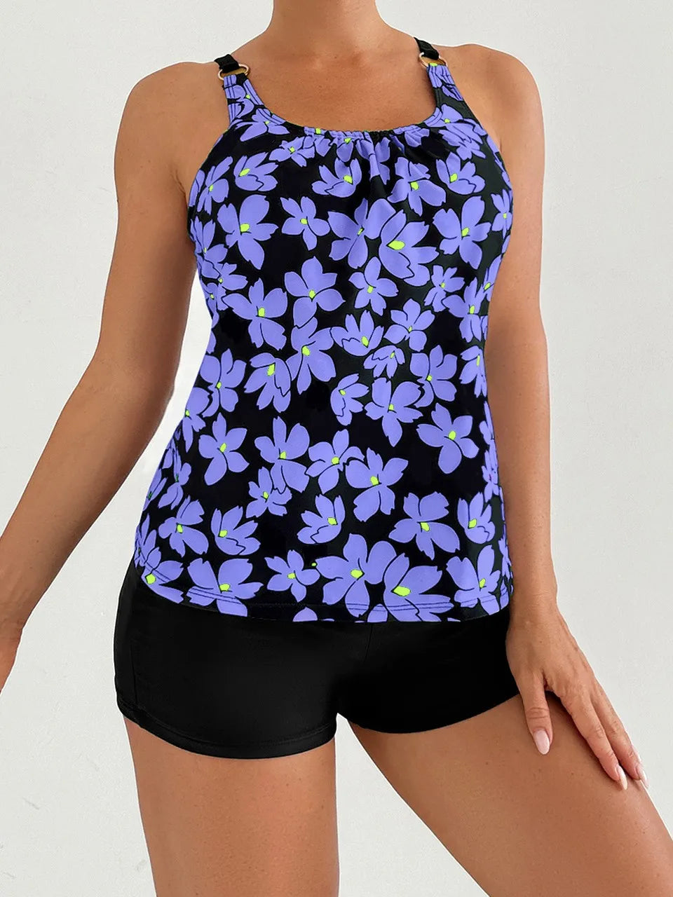 2025 Sexy Strappy Tankini Floral Printed Swimsuit Women